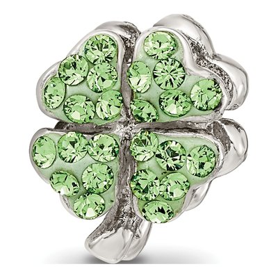 Sterling Silver Crystal Clover Bead – view 5