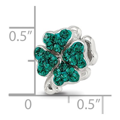 Sterling Silver Crystal Clover Bead – view 6