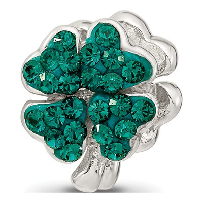 Sterling Silver Crystal Clover Bead – view 7