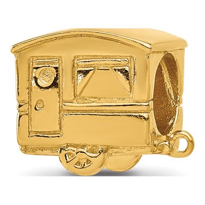 Gold-Plated Sterling Silver Camper Bead