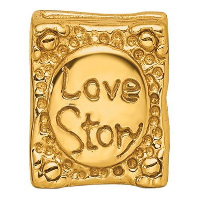 Gold-Plated Sterling Silver Love Story Book Bead – view 5