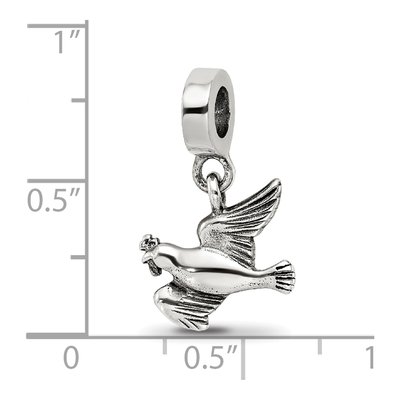 Sterling Silver Dove Dangle Bead – view 5