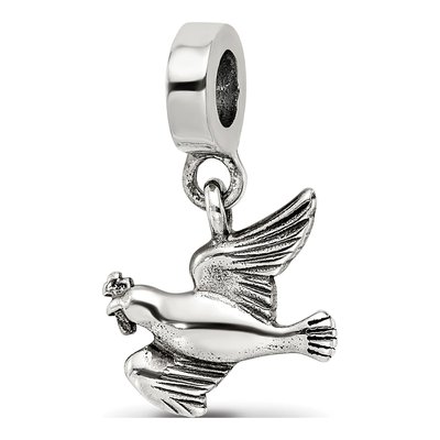 Sterling Silver Dove Dangle Bead