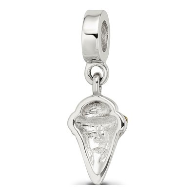 Sterling Silver CZ Ice Cream Cone Dangle Bead – view 7