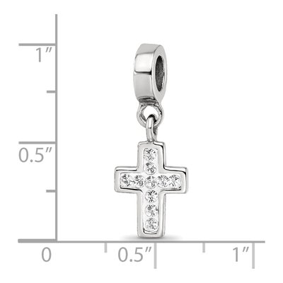 Sterling Silver Crystal Cross Dangle Bead – view 3