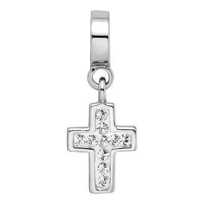 Sterling Silver Crystal Cross Dangle Bead – view 4