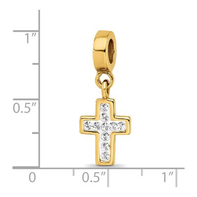 Gold-Plated Sterling Silver Crystal Cross Dangle Bead – view 5