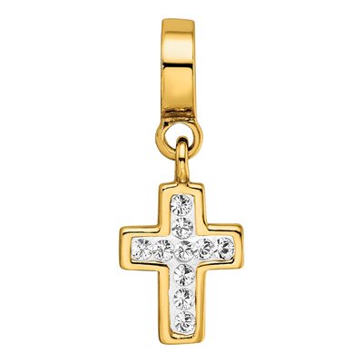 Gold-Plated Sterling Silver Crystal Cross Dangle Bead – view 6