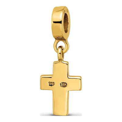 Gold-Plated Sterling Silver Crystal Cross Dangle Bead – view 7