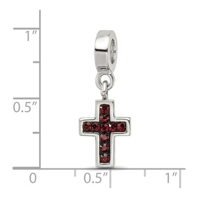 Sterling Silver Crystal Cross Dangle Bead – view 5