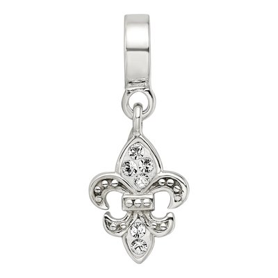 Sterling Silver Crystal Fleur de Lis Bead – view 5