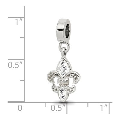 Sterling Silver Crystal Fleur de Lis Bead – view 6
