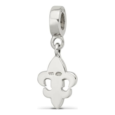 Sterling Silver Crystal Fleur de Lis Bead – view 7