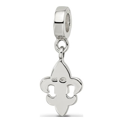 Sterling Silver Crystal Fleur de Lis Dangle Bead – view 7