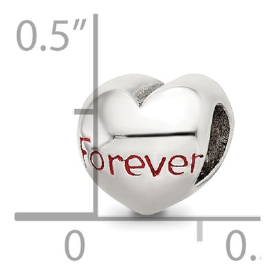 Sterling Silver Enameled Forever Heart Bead – view 7