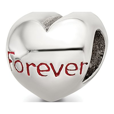 Sterling Silver Enameled Forever Heart Bead