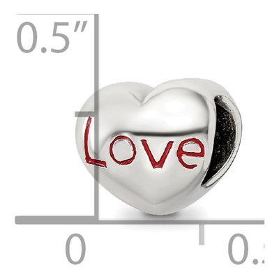 Sterling Silver Enamel Heart Bead – view 4
