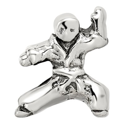 Sterling Silver Karate Person Bead – view 3