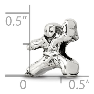 Sterling Silver Karate Person Bead – view 4