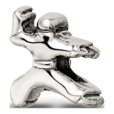 Sterling Silver Karate Person Bead – view 5