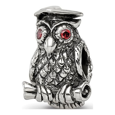 Sterling Silver Wise Owl Bead