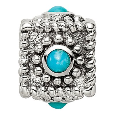 Sterling Silver Turquoise Square Bead – view 5