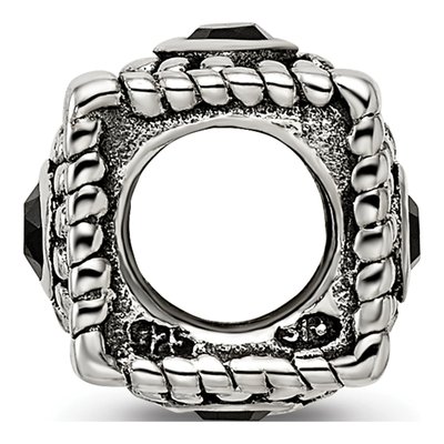 Sterling Silver CZ Square Bead – view 4