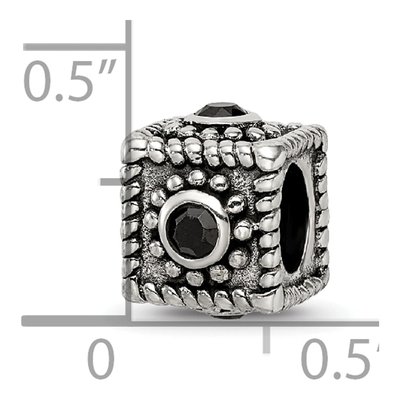 Sterling Silver CZ Square Bead – view 7