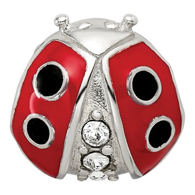 Sterling Silver Crystal Ladybug Bead – view 3