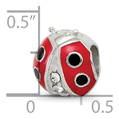 Sterling Silver Crystal Ladybug Bead – view 4