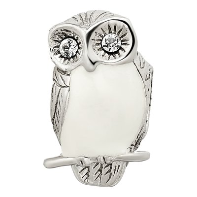 Sterling Silver Enameled Wise Owl Bead – view 3