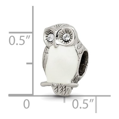 Sterling Silver Enameled Wise Owl Bead – view 5