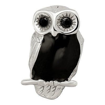 Sterling Silver Enameled Wise Owl Bead – view 6