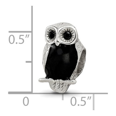 Sterling Silver Enameled Wise Owl Bead – view 8