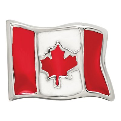 Sterling Silver Enameled Canada Flag Bead – view 5