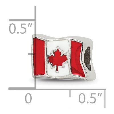 Sterling Silver Enameled Canada Flag Bead – view 6