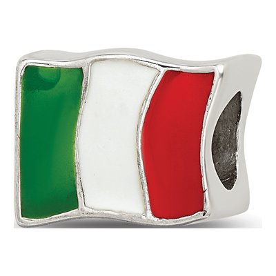 Sterling Silver Flag Bead