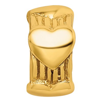 Gold-Plated Sterling Silver Heart Bead – view 5
