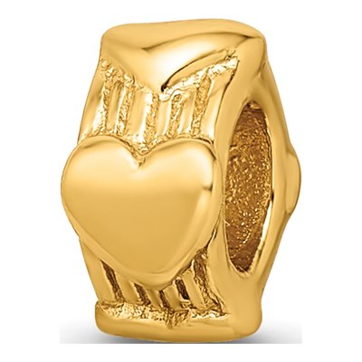 Gold-Plated Sterling Silver Heart Bead