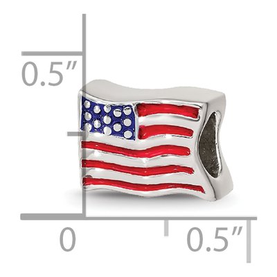 Sterling Silver Flag Bead – view 6