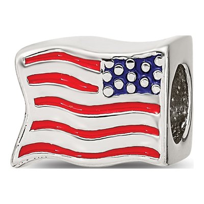 Sterling Silver Flag Bead – view 7