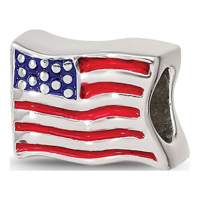 Sterling Silver Flag Bead