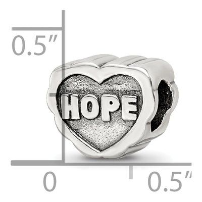 Sterling Silver Hope Heart Bead – view 6