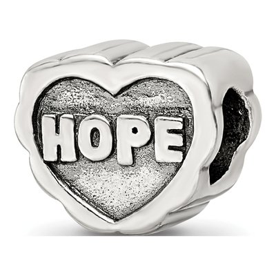 Sterling Silver Hope Heart Bead
