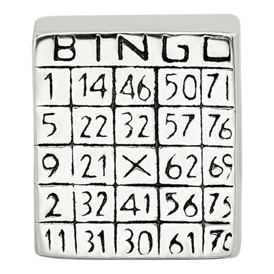 Sterling Silver Bingo Card Bead – view 5