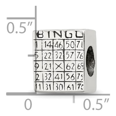 Sterling Silver Bingo Card Bead – view 6