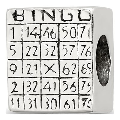 Sterling Silver Bingo Card Bead