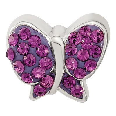 Sterling Silver Crystal Butterfly Bead – view 3
