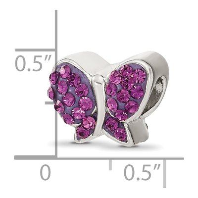 Sterling Silver Crystal Butterfly Bead – view 4
