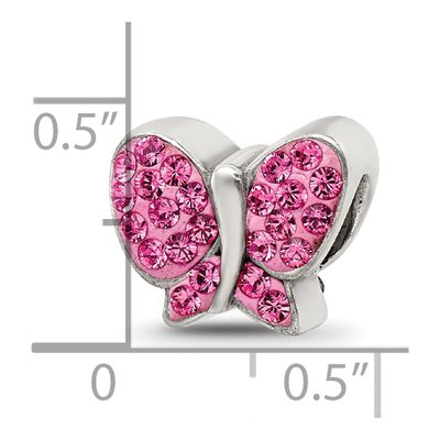 Sterling Silver Crystal Butterfly Bead – view 6